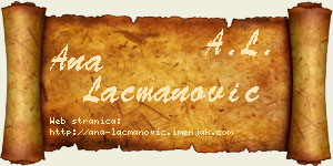Ana Lacmanović vizit kartica